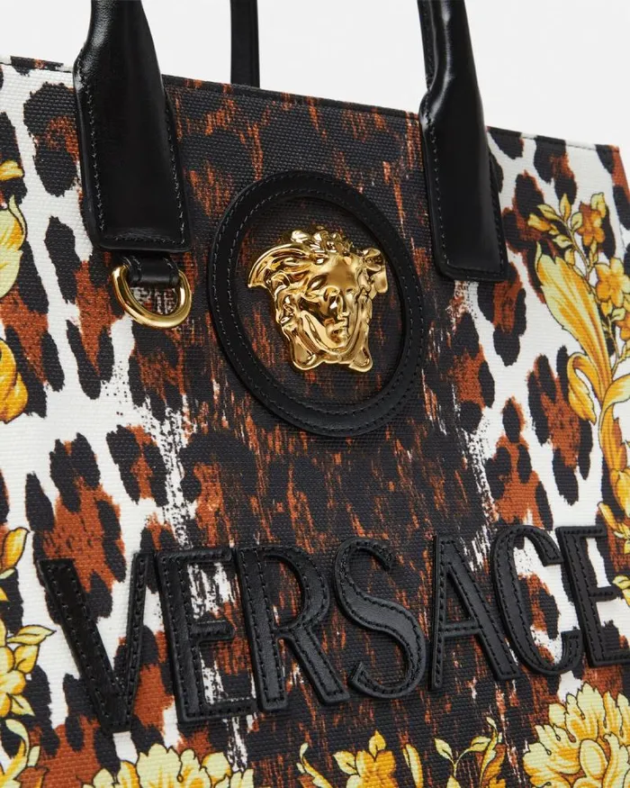 Wild Barocco Canvas Small Tote Bag Print Women Versace Totes
