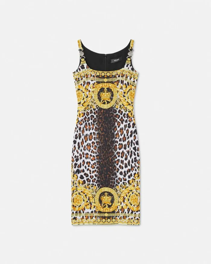 Wild Barocco Fitted Midi Dress Print Women Versace Dresses