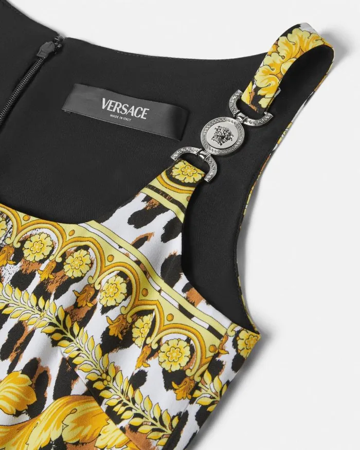 Wild Barocco Fitted Midi Dress Print Women Versace Dresses