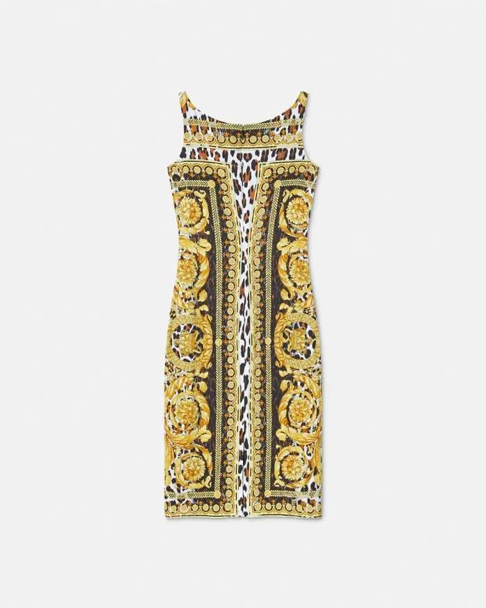 Wild Barocco Fitted Midi Dress Print Women Versace Dresses