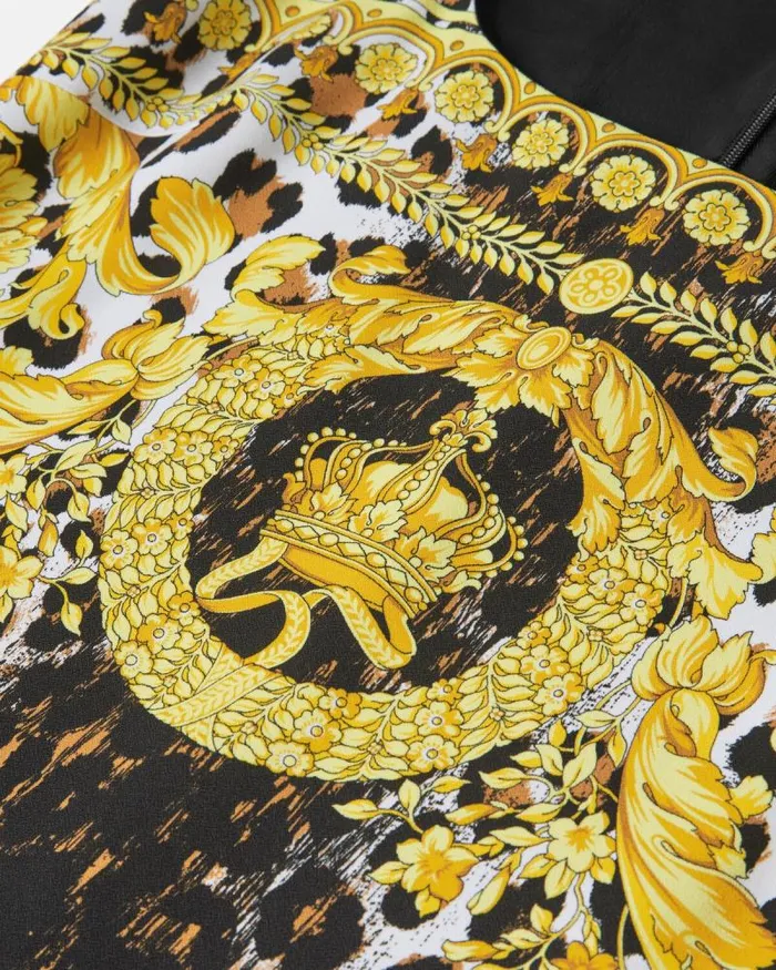 Wild Barocco Fitted Midi Dress Print Women Versace Dresses