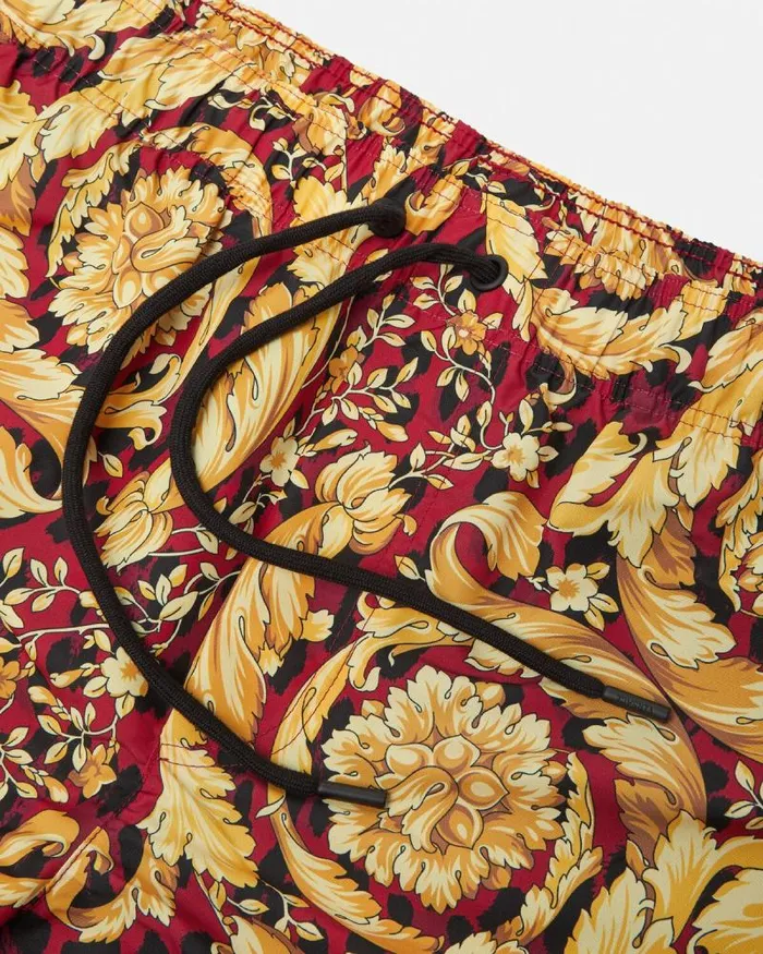 Wild Barocco Swim Shorts Printred Men Versace Swimwear
