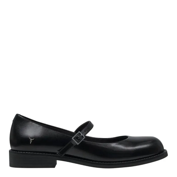 Windsor Smith Flats Women APHRODITE BLACK LEATHER FLATS