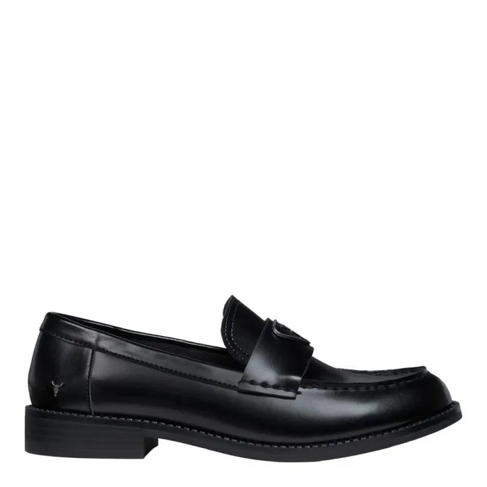 Windsor Smith Loafers Women POLITE BLACK LEATHER LOAFERS