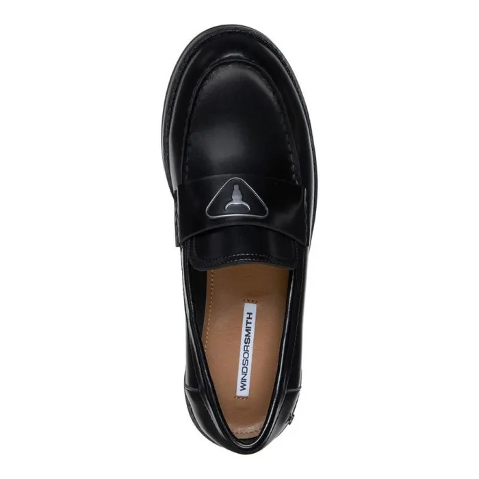 Windsor Smith Loafers Women POLITE BLACK LEATHER LOAFERS