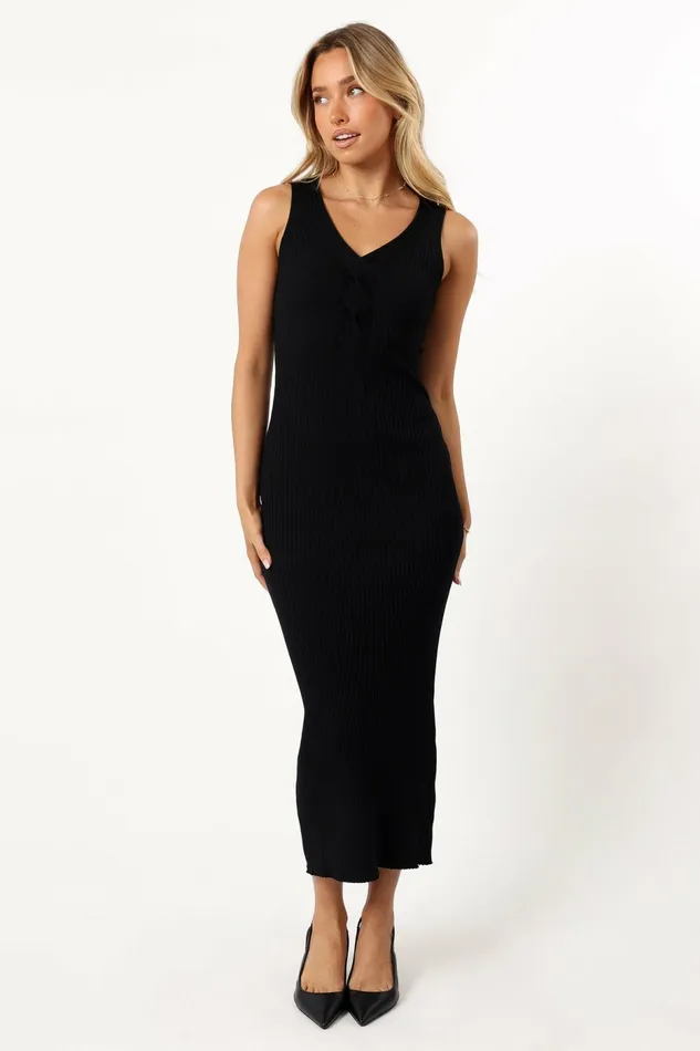 Winter Dresses Easton Maxi Knit Dress Black Petal and Pup Women