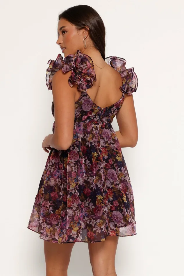Winter Dresses Petal and Pup Women Fiorella Mini Dress Plum Floral