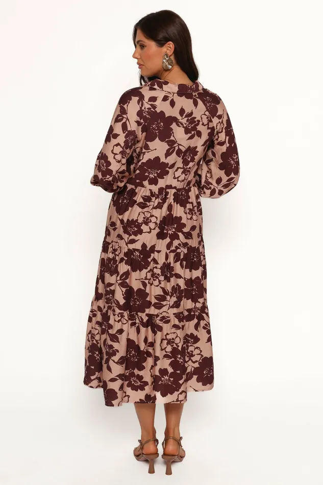 Winter Dresses Petal and Pup Women Isaac Maxi Dress Brown Floral