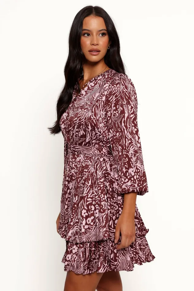 Winter Dresses Wrenley Long Sleeve Mini Dress ChocolatePink 8211 Petal and Pup Women
