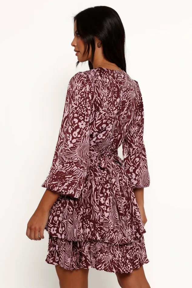 Winter Dresses Wrenley Long Sleeve Mini Dress ChocolatePink 8211 Petal and Pup Women