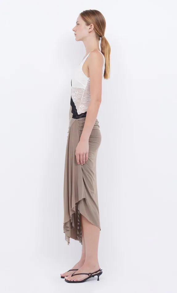 Women ABRIELLE ASYM MIDI DRESS 8211 TAUPEIVORY Bec Bridge Prom Dresses
