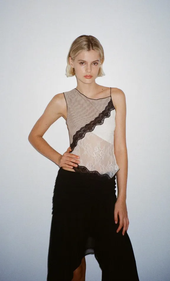 Women ABRIELLE ASYM TANK 8211 TAUPEIVORY Bec Bridge Sleeveless