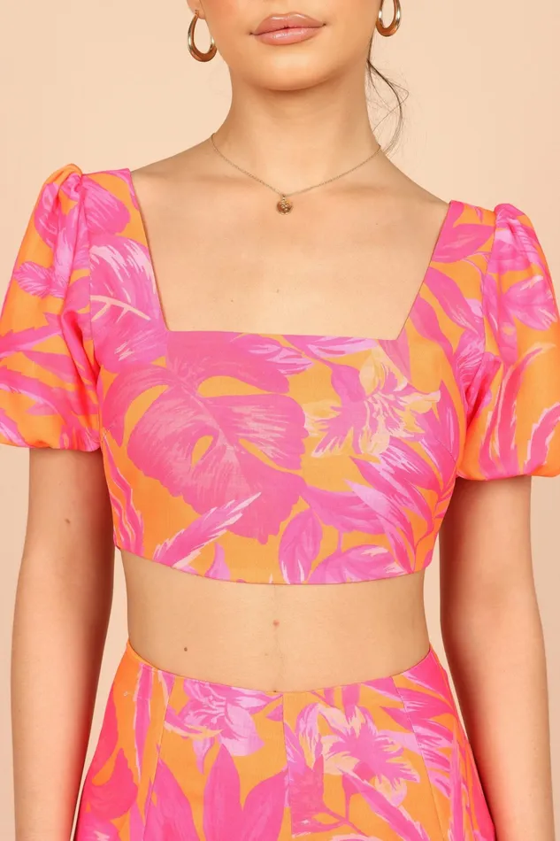 Women Addison Crop Top Pink Tropics Tops Petal and Pup