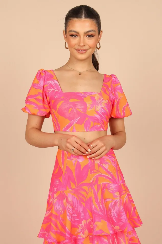 Women Addison Crop Top Pink Tropics Tops Petal and Pup