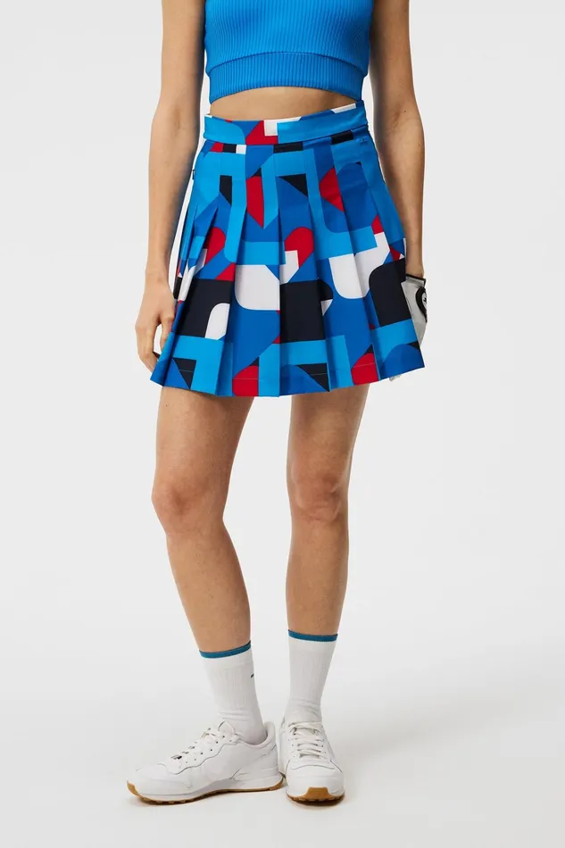 Women Adina Print Skirt Brilliant Blue Big Bridge JLindeberg Skirts