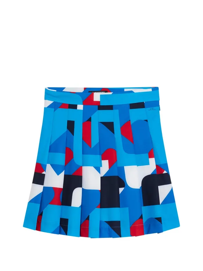 Women Adina Print Skirt Brilliant Blue Big Bridge JLindeberg Skirts Women Adina Print Skirt Brilliant Blue Big Bridge JLindeberg Skirts