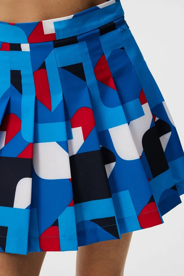 Women Adina Print Skirt Brilliant Blue Big Bridge JLindeberg Skirts Women Adina Print Skirt Brilliant Blue Big Bridge JLindeberg Skirts