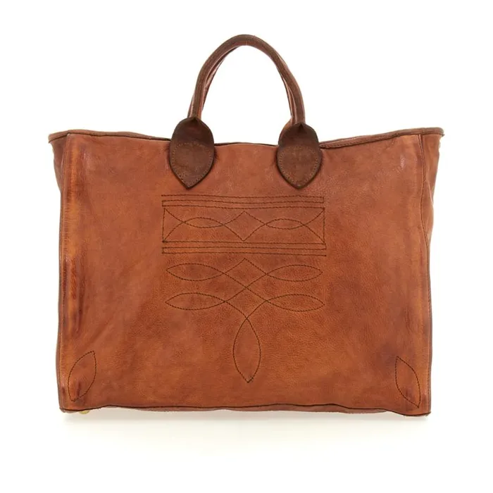 Women Agata Cognac Campomaggi ShoppersTote Bags