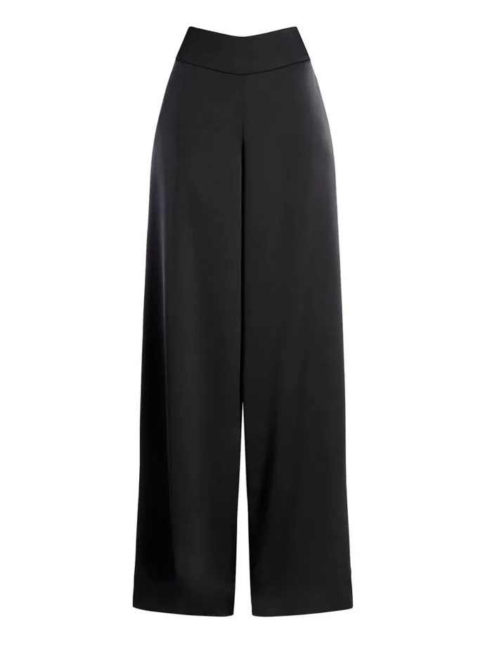 Women Aire WideLeg Satin Trouser Black BCBG Suiting Women Aire WideLeg Satin Trouser Black BCBG Suiting