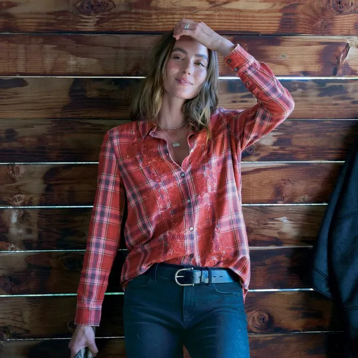 Women Amadi Plaid Tunic Petite Red Plaid Sundance Catalog Petite Styles