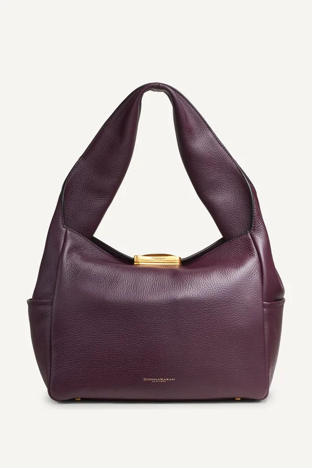 Women AMAGANSETT SHOULDER BAG Fig Donna Karan New York Shoulder And Hobo Bags
