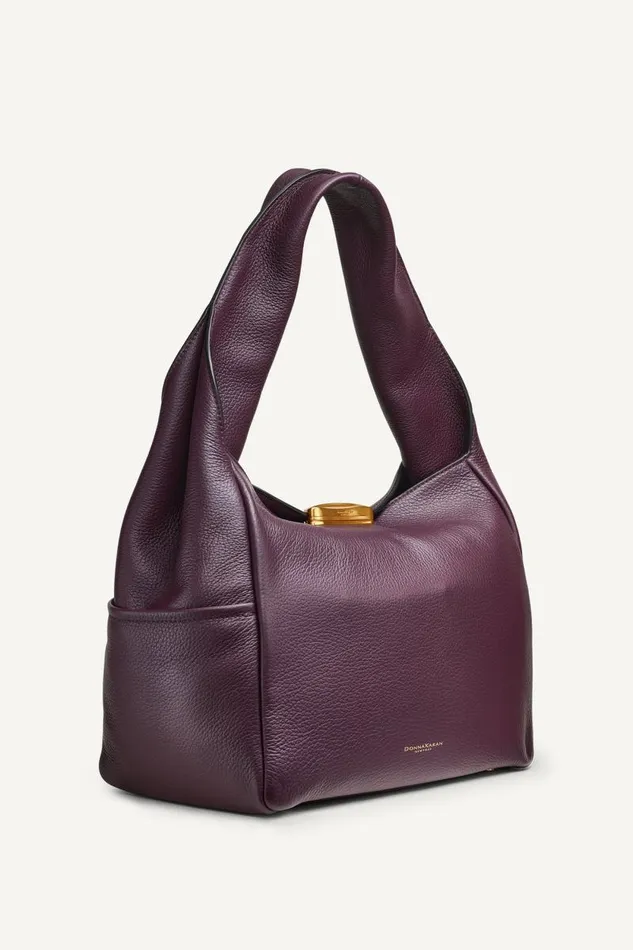 Women AMAGANSETT SHOULDER BAG Fig Donna Karan New York Shoulder And Hobo Bags Women AMAGANSETT SHOULDER BAG Fig Donna Karan New York Shoulder And Hobo Bags
