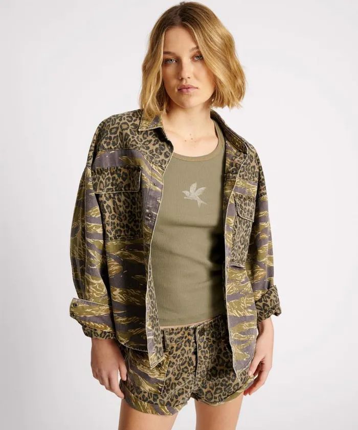 Women ANIMAL CAMO DARIA SHACKET One Teaspoon Denim Shirts Women ANIMAL CAMO DARIA SHACKET One Teaspoon Denim Shirts