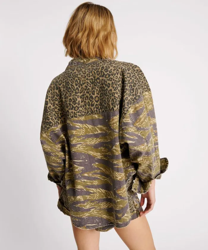 Women ANIMAL CAMO DARIA SHACKET One Teaspoon Denim Shirts Women ANIMAL CAMO DARIA SHACKET One Teaspoon Denim Shirts