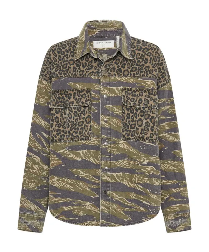 Women ANIMAL CAMO DARIA SHACKET One Teaspoon Denim Shirts Women ANIMAL CAMO DARIA SHACKET One Teaspoon Denim Shirts