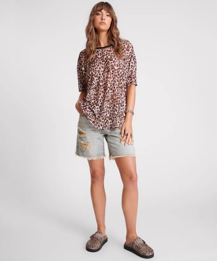 Women ANIMAL MESH TEE One Teaspoon Tees and Tanks Women ANIMAL MESH TEE One Teaspoon Tees and Tanks