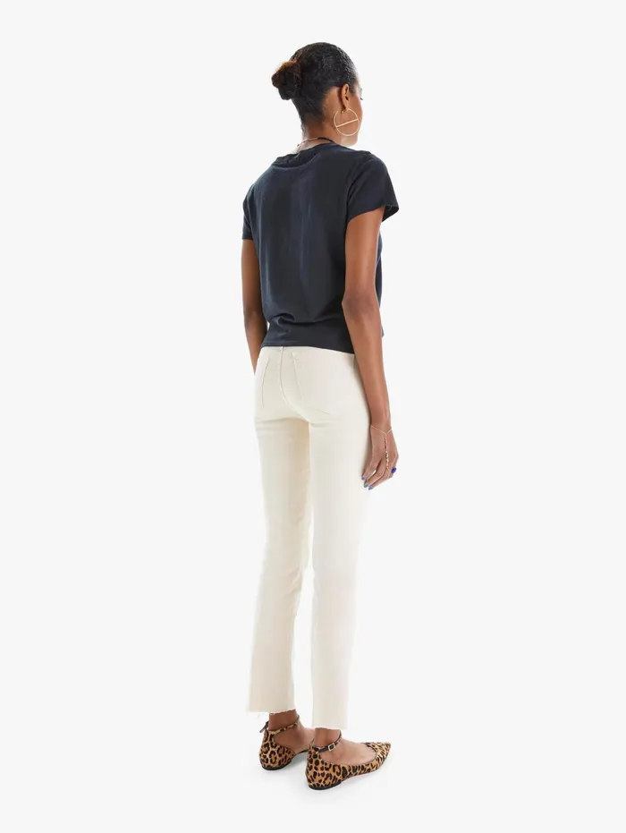 Women Ankle Mother Denim High Waisted Rascal Ankle Fray Natural
