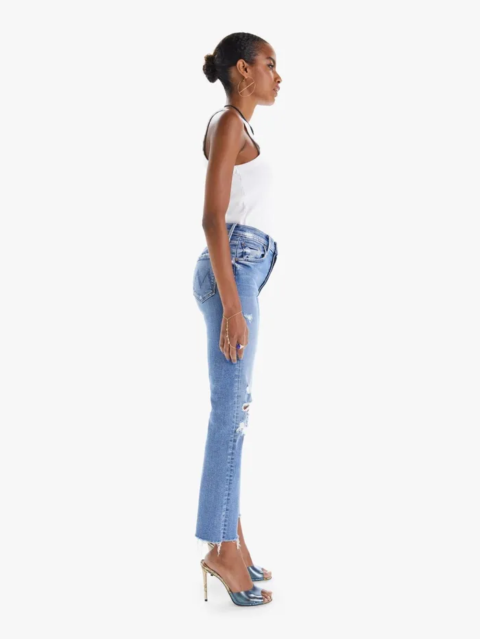 Women Ankle Mother Denim The Tripper Ankle Fray Medium Blue