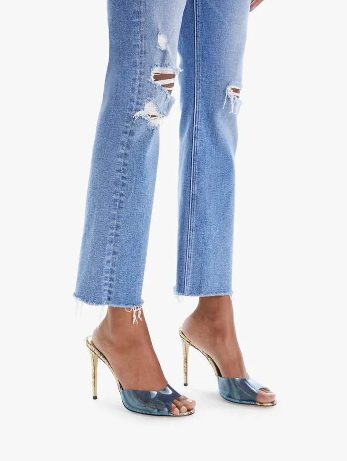 Women Ankle Mother Denim The Tripper Ankle Fray Medium Blue