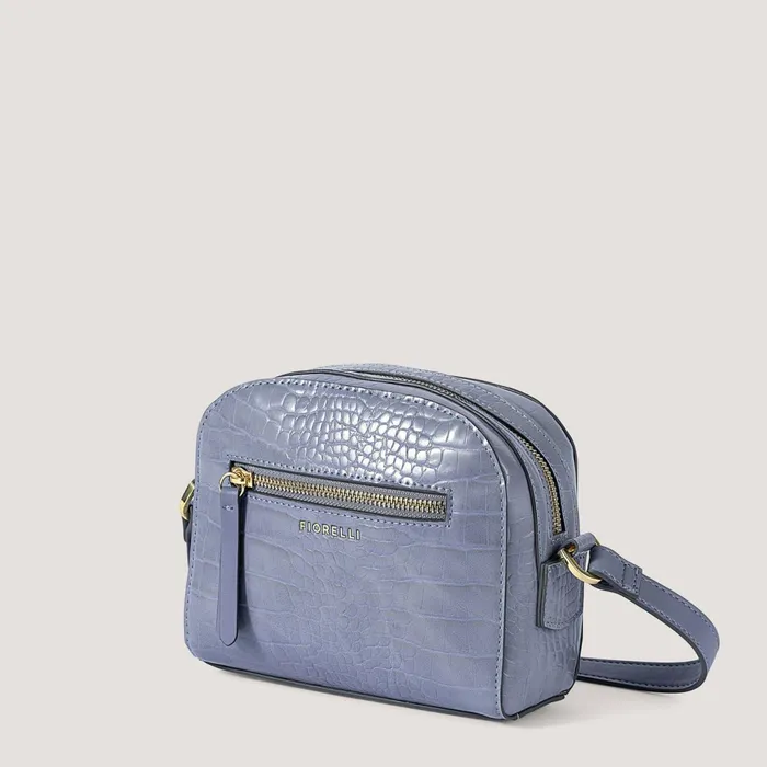 Women Anouk Crossbody Bag Steel Blue Croc Fiorelli Crossbody Bags