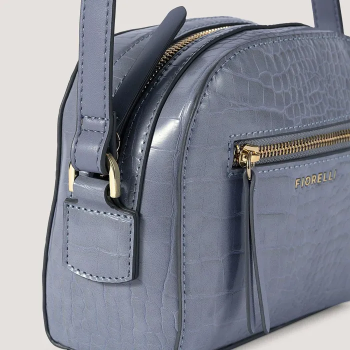 Women Anouk Crossbody Bag Steel Blue Croc Fiorelli Crossbody Bags