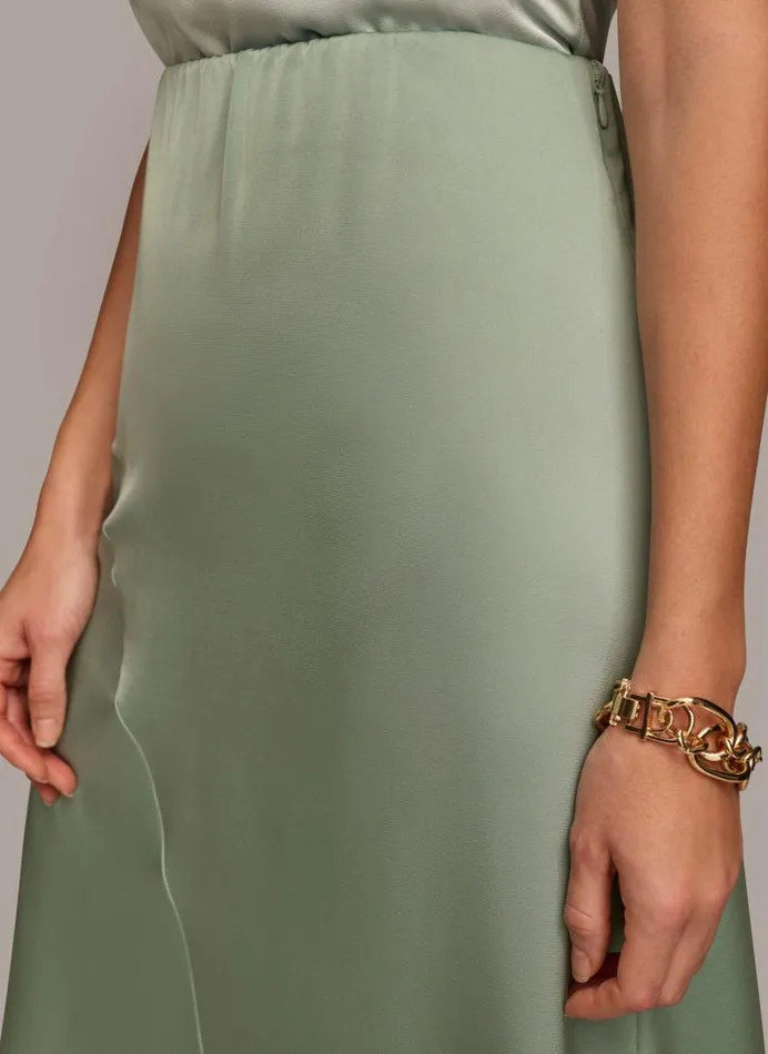 Women ASYMMETRICAL FLARE HEM SKIRT Pale Jade Donna Karan New York Skirts Women ASYMMETRICAL FLARE HEM SKIRT Pale Jade Donna Karan New York Skirts