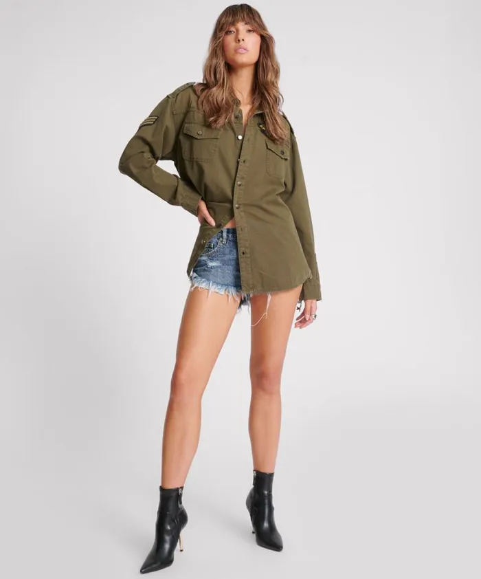 Women AVIATOR EAGLE COTTON SHIRT One Teaspoon Shirts Women AVIATOR EAGLE COTTON SHIRT One Teaspoon Shirts