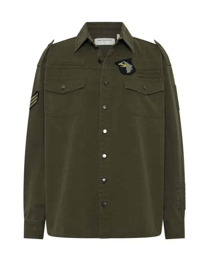 Women AVIATOR EAGLE COTTON SHIRT One Teaspoon Shirts Women AVIATOR EAGLE COTTON SHIRT One Teaspoon Shirts
