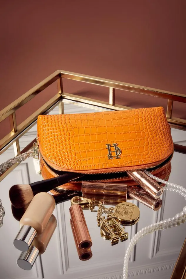 Women Bags Holland Cooper Chelsea Makeup Bag Orange Croc Women Bags Holland Cooper Chelsea Makeup Bag Orange Croc