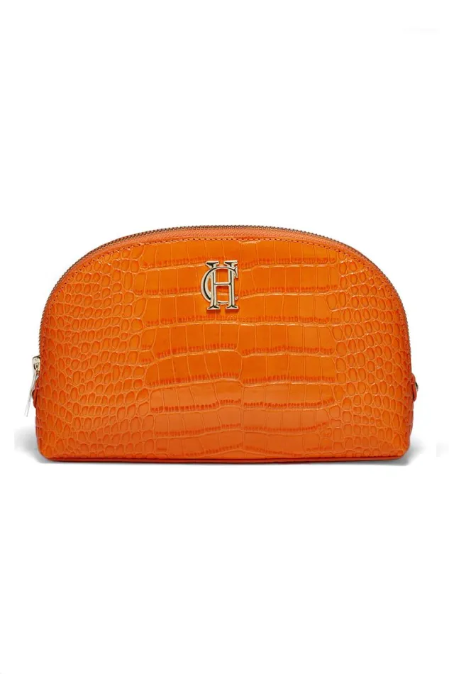Women Bags Holland Cooper Chelsea Makeup Bag Orange Croc Women Bags Holland Cooper Chelsea Makeup Bag Orange Croc