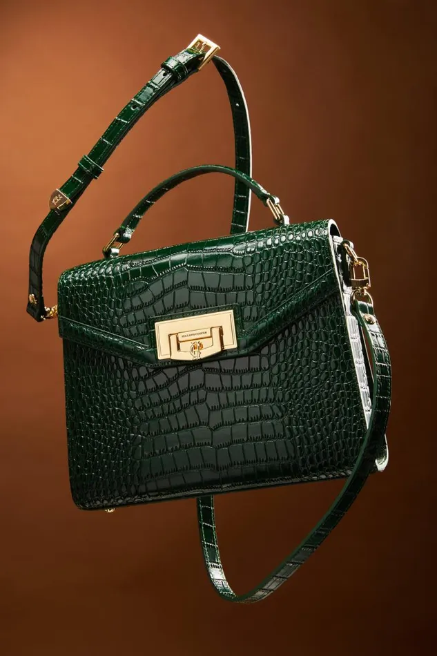 Women Bags Holland Cooper Cheltenham Bag Emerald Croc