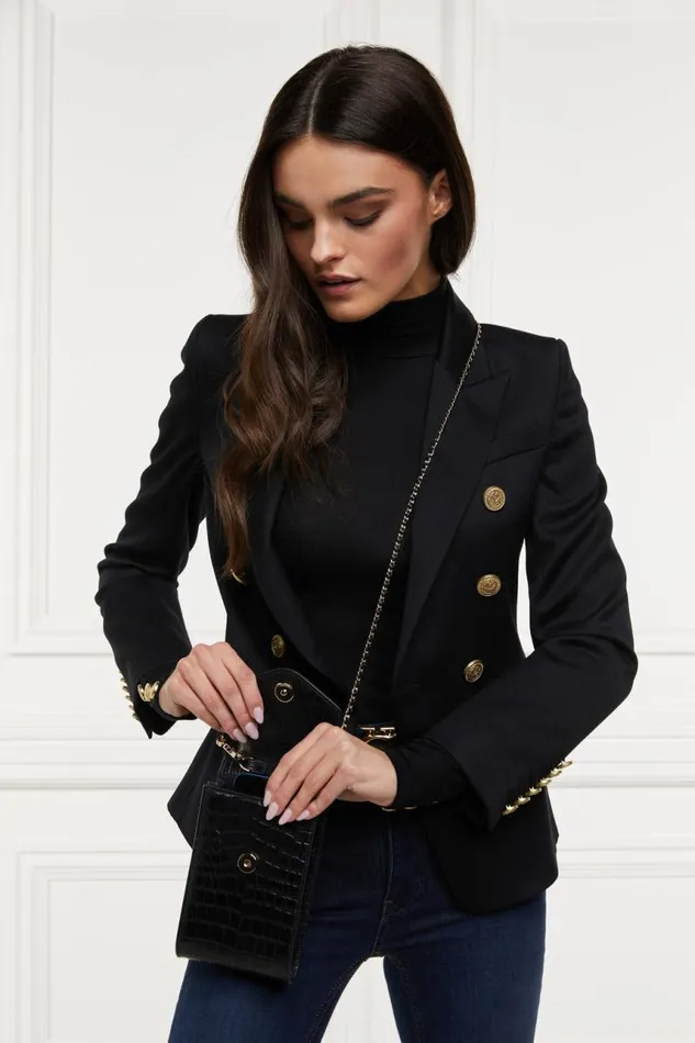 Women Bags Holland Cooper Knightsbridge Phone Pouch Black Croc Women Bags Holland Cooper Knightsbridge Phone Pouch Black Croc