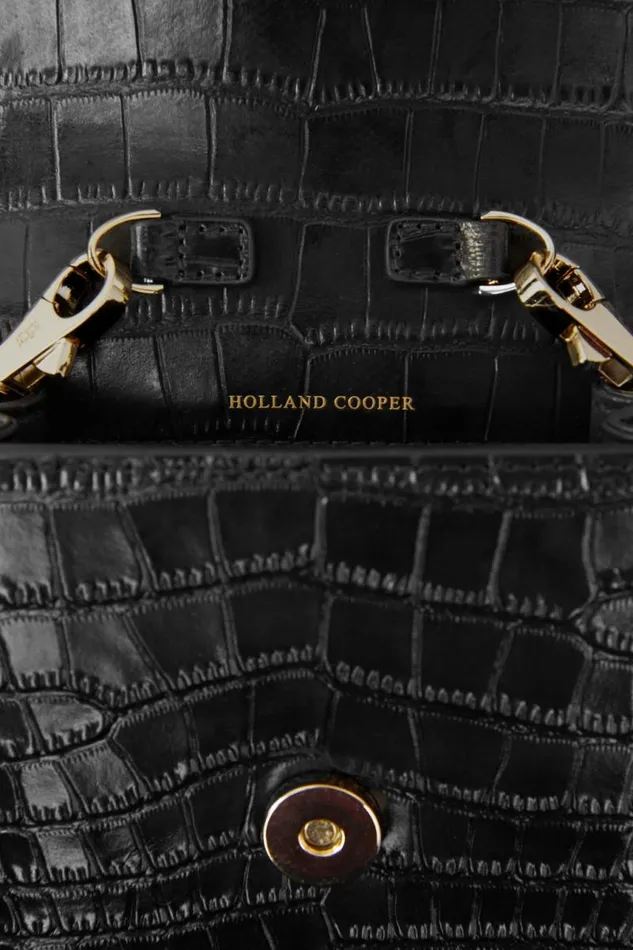 Women Bags Holland Cooper Knightsbridge Phone Pouch Black Croc Women Bags Holland Cooper Knightsbridge Phone Pouch Black Croc