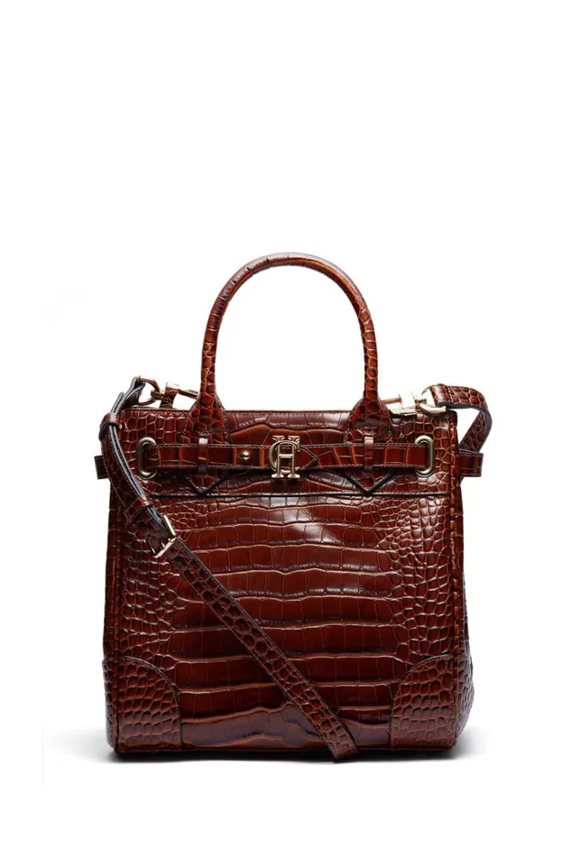 Women Bags Holland Cooper The Brompton Mini Tote Tan Croc