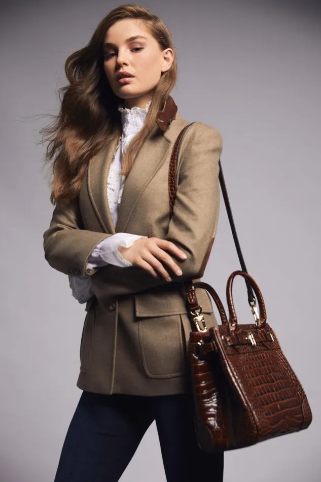 Women Bags Holland Cooper The Brompton Mini Tote Tan Croc