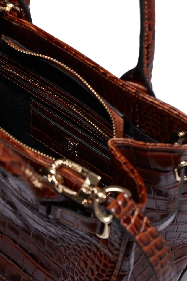 Women Bags Holland Cooper The Brompton Mini Tote Tan Croc
