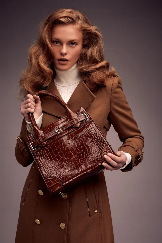 Women Bags Holland Cooper The Brompton Mini Tote Tan Croc