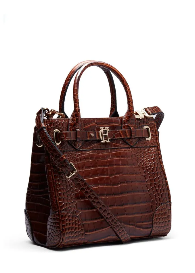 Women Bags Holland Cooper The Brompton Mini Tote Tan Croc