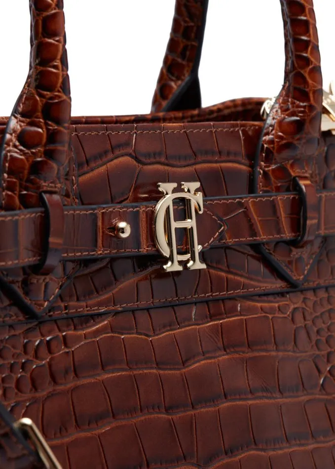 Women Bags Holland Cooper The Brompton Mini Tote Tan Croc