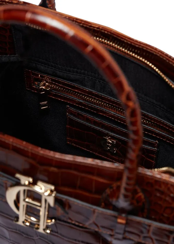 Women Bags Holland Cooper The Brompton Tote Tan Croc Women Bags Holland Cooper The Brompton Tote Tan Croc